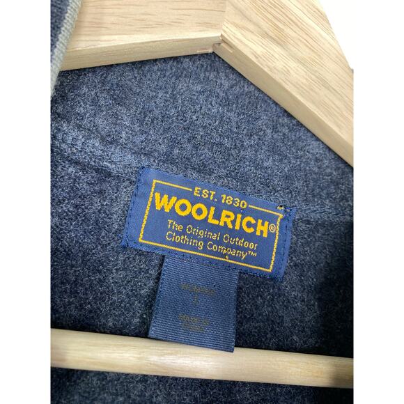 Woolrich Womens Wool Vest Size L Dark Charcoal Heather Grey Full Zip Snowflake - Picture 5 of 8